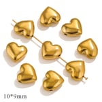 Gold color / 1 Piece Simple Classic Style Heart Shape Stainless Steel  Gold Color Women's Pendant Picture7